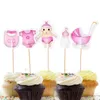 20st Baby Shower Cup Cake Toppers Boy Girl Party Cute Dekoration Baby2 Födelsedag DIY Cakes Topper Supplies 2161 V2
