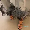 2021 Ultra Hydraulic Diamond Square Head Roman Wine Glass Heel Sandals Web kändis Mångsidiga Stiletto Heels för Women Instagram Trend