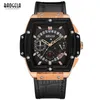 Baogela Chronograph Waterproof Quartz Wrist Watches For Men Rose Gold Leather Sports Stopwatch Relojios Masculinos 1703Rose Wristwatches