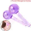 2pcs/Lot Large Magic Ice Globes Hockey Energy Face Massager Beauty Crystal Ball Facial Cooling Globe Water Wave For Eye massage