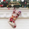 Meias de Natal Papai Noel Sock Presente Kids Candy Saco Xmas Noel Decoração para Casa Enfeites De Natal-árvore