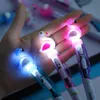 Creative Cartoon Unicorn Light Pen Söt Glödande BallPen Pen Studentpapper 0.5mm Skrivverktyg Skolmaterial GD1024