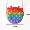 Fidget Toys Coins Purse Colorful Push Bubble Sensory Squishy Stress Reliever L'autisme a besoin d'anti-stress Rainbow Adult Toy petits sacs pour enfants CC8059