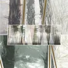壁紙ミロフィーノルディックハンドペイントされた森林景観幾何学的なラインミニマリストテレビ背景壁絵画