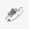 100% 925 Sterling Zilver Haar Schoonheid Rose Ring Voor Vrouwen Bruiloft Verlovingsringen Mode-sieraden Accessoires