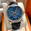 watches men luxury brand Perpetual Calendar 42mm IW344202 Automatic Mens Watch White Dial Moon Phase Rose Gold Case Brown Leather Strap HWIW