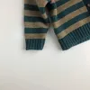 Sighificatore autunno e inverno Magni per bambini pullover per bambini Pullover blu a pezzi a pezzi rotondi a strisce Cardigan 210701