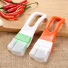 Creative Vegetable Cutting Tools Stainless Steel Onion Slicer with Comfortable Handle Two Colors Shallot Cutter Gadget