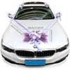 Fleurs artificielles de voiture de mariage faites maison Rose lavande avec ruban ventouse accessoires de décoration de voiture pour fournitures de fête de mariage