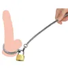 Nxy Cockrings Male Ball Scrotum Stretcher Metal Penis Lock Cock Ring Chain Sm Bondage Restraint Delay Ejaculation Bdsm Sex Toy for Man 1208