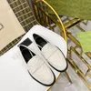 New Women loafers designer single shoes leather round toe casual shoes All-match star with the same paragraph box size 35-40