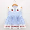夏の女の子のドレス2021ファンシープリンセスドレス女の子のための韓国の結婚式の揚げボタンレースの子供たちの服の赤ちゃん子供服q0716