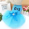 Summer Pet Clothes Bow Dress for Small Dog Apparel Princess Wedding Skirt Luxury Clothing For Dogs Soft Lace 595 S2