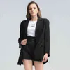 Décontracté noir minimaliste Blazer pour femmes cranté à manches longues lâche basique Blazers femme automne mode 210524