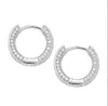 18K Plaqué Or Cuivre Zircon Hoop Boucles D'oreilles Hommes Femmes Hip Hop Bijoux Glacé Boucles D'oreilles Bling Diamant Boucle D'oreille pour cadeau