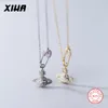 XIHA Genuine 925 Sterling Silver Star Safety Pin Pendant Necklace Women Cubic Zirconia Choker Necklaces S925 Jewelry 2106215371699