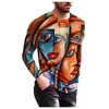 Męskie Koszulki Feitong 3d Twarzy Drukowane Artystyczne Tshirt Mężczyźni Wiosna Summer Casual Slim Long Rękaw T Shirt Top Male Tee Swetry