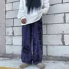 Uncledonj Graffitiの手紙ジーンズの男性が苦しんでいるデニムジーンズ韓国のファッション服デザイナーのヒップホップUM2006-6