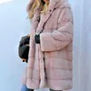 Manteau en fausse fourrure hiver mode imitation femmes haut chaud élégant épais dames grande taille S-4XL 211220