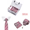 Plaid Mens Neck Tie Set Super Long Slips Navy Polyester Jacquard Sticka Bow Bröllopsfest 146cm * 7.5cm Förpackad i en presentförpackning