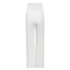 Pantalon décontracté à lacets blancs pour femmes taille haute minimaliste Solide Elastic Pantalon lâche Vêtements de mode femelle 210521