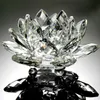 80mm kvarts kristall lotus blommor hantverk glas pappersvikt fengshui ornament figurer hem bröllop festdekor gåvor souvenir 2112215