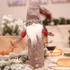 Christmas Gnomes Wine Bottle Cover Handmade Swedish Tomte Gnomes Santa Claus Bottle Toppers Bags Holiday Home Decorations