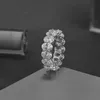 Moda Oval Cut Moissanite Anel de diamante 100% Original 925 Sterling Prata Noivado Anéis de Banda de Casamento para Mulheres Jóias Presente