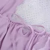 Lace Up Bodycon Sommarklänning Två Pieces Set Kvinnor Sexig Mini Sundress Suits Crop Top Purple Party Beach Boho Dresses 210415