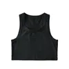 Vintage Round Neck Sleeveless Women's Street Fitness Slim Was Thin Sexy Short Umbilical Vest Chic Female Tops 210507