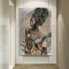 Afrikaanse zwarte vrouw abstracte kunst posters en prints nationale stijl vrouwen canvas schilderijen foto's voor woonkamer muur decor