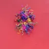 Decorazione creativa Lampada Sconce Multicolor LED Flower Art Lampade da parete in vetro soffiato a mano Camera da letto Comodino Soggiorno Lamparas