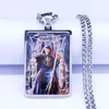 Fashion Death Scythe Skull Stainless Steel Glass Geometry Chain Necklace Men Silver Color Jewelry Colier Homme N5227S03 Pendant Necklaces