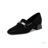 Dress Shoes 2021 Arrival Fashion Casual Single Genuine Leather Black Green Color Ladies Spring Autumn Women Pumps