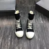 Top Quality RO Man High Shoes Women Canvas Sneakers Black Black Lace Up Boots 35-44