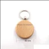 Keychains Fashion Aessory Fahmi Jewelry 2021 Creative Wood Keychain Key Chains Round Square Rec Shape Blank trägringar Diy Holders Presents