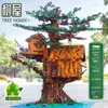 Mold King Tree House Model Building Block med LED -delar Creative Toys 16033 3958PCS Assembly Bricks Kids Christmas Gifts