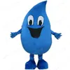 Costume de mascotte de goutte d'eau bleue d'Halloween de haute qualité personnaliser le personnage de thème d'anime en peluche de dessin animé taille adulte robe de fantaisie de carnaval de Noël