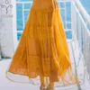 Yosimi Lato Maxi Vintage Koronki Długie Kobiety Sukienka Fairy Dla Podróży Wieczór Party O-Neck Krótki Rękaw Długość Długość Vestidos 210604