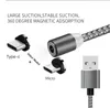 3 in 1 Magnetic Phone Cables 2A LED Fast Charging Nylon Brained Core Type C Micro USB Cable Wire for Samsung Huawei Moto LG