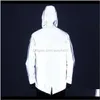 Mens 2021 Dovetail reflekterande jackor män hooded jacka hip hop natt reflektera ljus hajuku windbreaker coat jaqueta masculina1 lkbnv akcv0