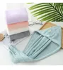Microfiber Hair Dry Wrap Drying Towels Care Cap Wrapped Bath Caps Button Original Magic Instant Women Super Absorbent Quick-Drying H-0085