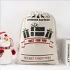 Santa Sacks Christmas Gift Bags Monogrammable Claus Pouch Kriss Kringle Drawstring Bag Totes Deer Xmas Decorations Party Supplies ABC00