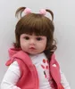 48cm Cute Red Giraffe Vinly Doll Realistic Reborn Dolls Baby Toy For Children Lower Price Birthday Gift Q0910