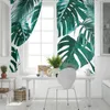 Cortinas con hojas de palma, cortinas de plantas tropicales verdes para habitación, ventana, dormitorio de niños, tratamiento de vida, 227G