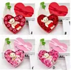 Nouveau 2020 Saint Valentin Fleurs Savon Fleur Cadeau Rose Boîte Ours Bouquet De Mariage Décoration Cadeau Festival Boîte En Forme De Coeur RRE12015