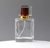 Bouteilles de parfum vides de 1,7 oz carrées, vaporisateur en verre transparent de 50 ML atomiseur de brume fine pour parfums aromathérapie SN4042