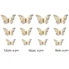 3D hollow butterfly wall stickers home decorations festival party layout paper butterflies12pcs/set