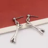 Fashion Jewelry Parts Ancient Silver Color Dark Gothic Punk Bone Of Death Cool Simple Ear Dangle Earrings VGE033 & Chandelier