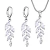 Sieraden Sets Crystal Womens Kettingen Goud Verzilverd Zirkoon Vrouwelijke Oor Ketting Oorbel Bruid Bruiloft voor Dame Diamond Mode